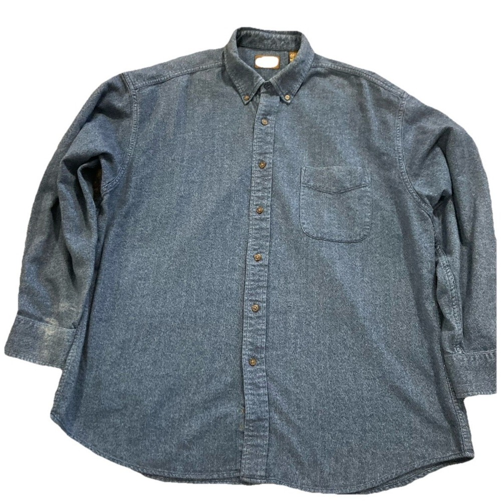 Vintage Denim Herringbone USA Made Blue Workwear Size XXL Distressed Faded